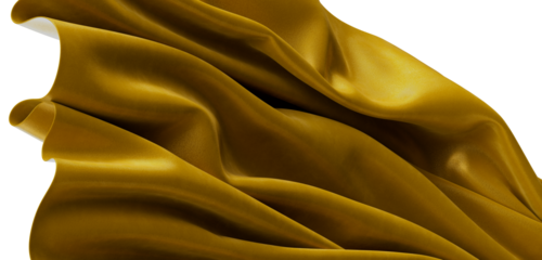 Luxurious gold fabric waves, draped cloth background. Ideal for textile designs, fashion concepts, and elegant product p