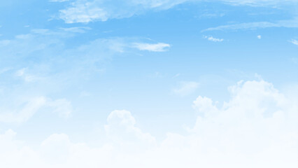 Fototapeta premium blue sky background. clear blue sky with a few clouds. The sky is very bright and the clouds are scattered throughout