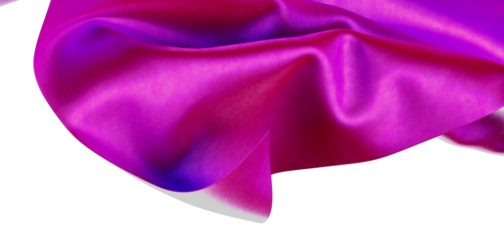 Close-up of luxurious silk fabric with vibrant pink and purple hues. The smooth texture creates an elegant backdrop, per