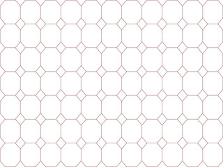 Fototapeta premium Geometric seamless pattern with thin rose gold lines on white background