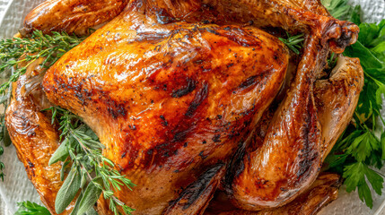 Golden Roast Turkey with Herbs &ndash; AI Generative