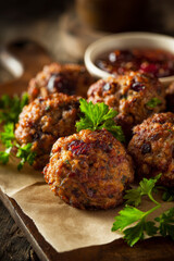 Savory Stuffing Balls with Herbs and Cranberries &ndash; AI Generative