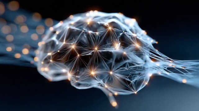Connected Mind: Illuminated neural networks intertwine within a human brain, symbolizing the intricate web of thoughts and ideas, highlighting innovation and intelligent.