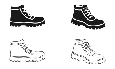 safety boot icon set vector illustration isolated on white background.