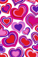 Colorful Heart Pattern Background &ndash; Generative AI