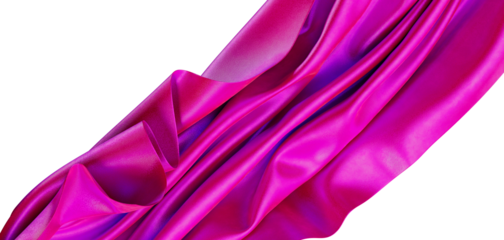Close-up of vibrant pink fabric texture with flowing drapes. Perfect for backgrounds, textile designs, and abstract conc