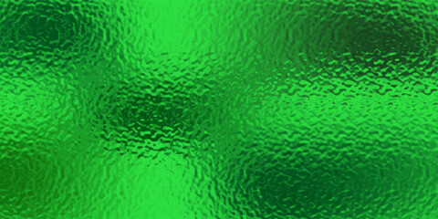 green Foil Texture Background with Glass Effect or sea green glass texture. Abstract gradient bright light reflection and shiny rough texture surface. Glass effect background