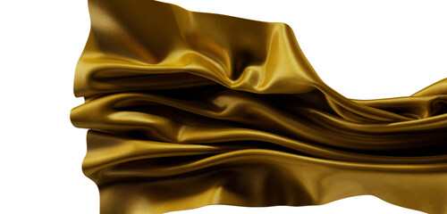 Luxurious golden cloth with intricate folds and textures, perfect for backgrounds, designs, and...