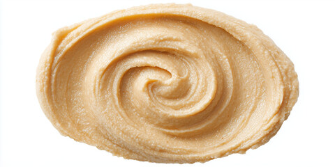 Fototapeta premium Smooth and creamy swirl of peanut butter on a white background