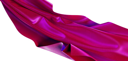 Dynamic, elegant abstract image of flowing magenta silk fabric. Perfect for luxury, fashion, and artistic themes. Offers