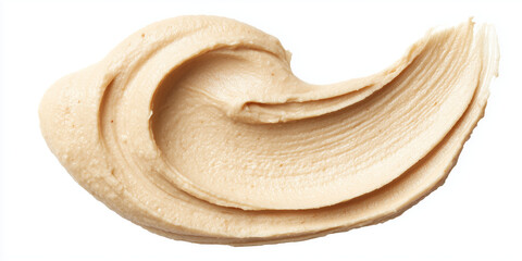 Smooth and thick creamy beige swirl on a white background