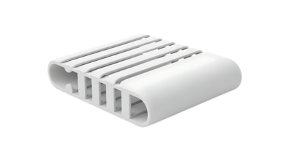 White Plastic Air Vent Cover on Transparent Background for Ventilation System