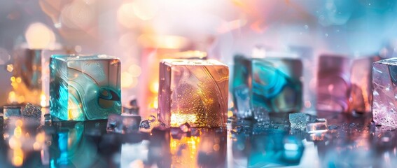 Vibrant crystals of various shapes and colors