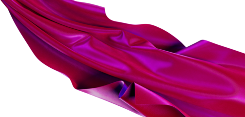 Abstract pink fabric material flowing in the wind on white background. Perfect for design projects, banners, and backgro