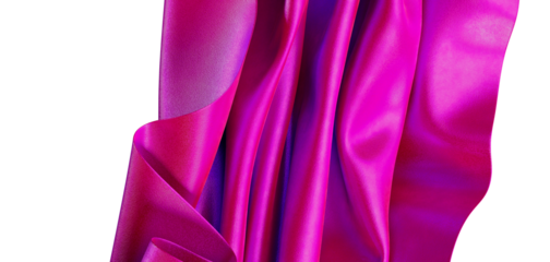 Close-up of a luxurious silk fabric with vibrant pink hues, showcasing its texture and folds. Perfect for fashion and de