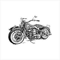 Obraz premium Vintage Classic Motorcycle Illustration