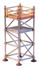 Scaffolding tower 3D illustration, isolated on transparent background, png