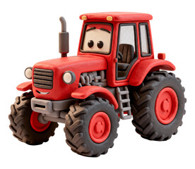 Tractor 3D illustration, isolated on transparent background, png