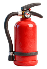 Fire extinguisher 3D illustration, isolated on transparent background, png
