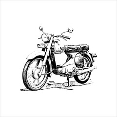 Fototapeta premium Vintage Retro Motorcycle Illustration