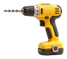 Electric screwdriver 3D illustration, isolated on transparent background, png