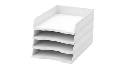 White Multi-Tiered Document Organizer with Open Top for Office Storage