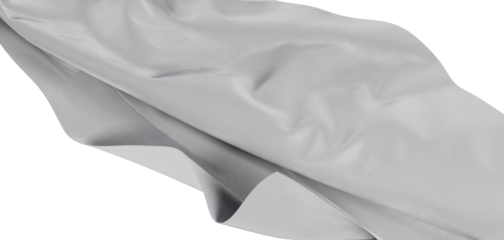 Close-up of elegant light gray textile fabric with detailed wavy folded shapes, ideal for backgrounds and textures. Perf