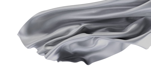 Abstract image of a flowing silver fabric with detailed texture, perfect for design and backgrounds.