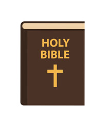 Holy bible icon in flat style. Christianity book vector illustration on isolated background