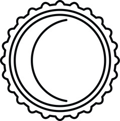 Bottle cap seal icon outline drawing illustrating beverage container