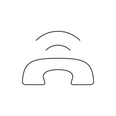 Handset Ringing Signal Waves Simple Line Icon