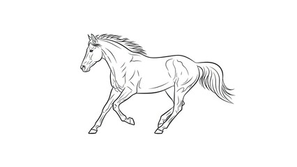 Majestic horse in motion with flowing mane and tail © Tana