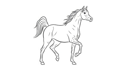 Majestic horse in dynamic running motion with flowing mane © Tana