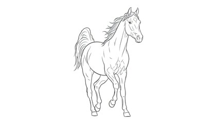 Majestic horse in motion with flowing mane and tail © Tana