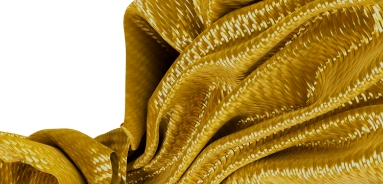 Luxurious golden fabric with flowing curves and abstract pattern, ideal for backgrounds and design elements. Gold textur - Powered by Adobe