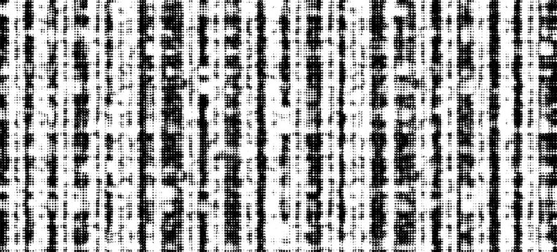 Vector fabric texture. Distressed texture of weaving fabric. Grunge background. Abstract halftone vector illustration. Overlay to create interesting effect and depth. Black isolated on white. EPS10.