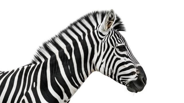 Isolated Zebra Head Shots: A Variety of Angles with Striped Coat Against White Backdrop