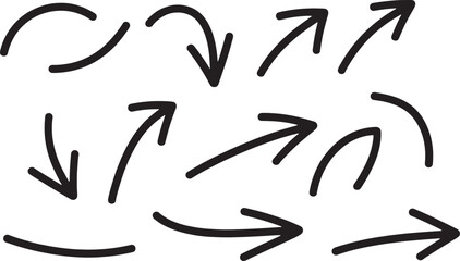 Fototapeta premium hand drawn Doodle Arrows Icon set On White Background.