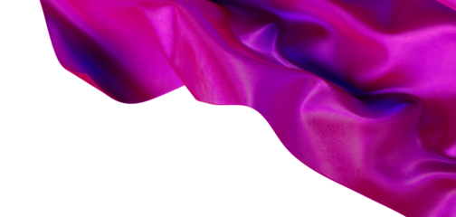Close-up of elegant purple silk fabric, creating dynamic waves. Artistic textile design for backgrounds and creative pro