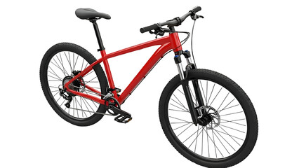 Fototapeta premium Red mountain bike with black wheels