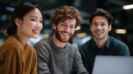 Team collaboration at a modern office business meeting indoor environment group interaction