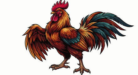 rooster isolated on white background