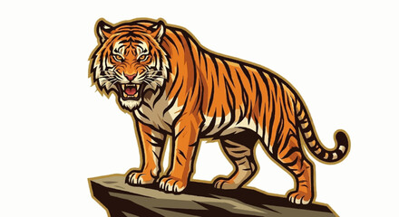 tiger on white background