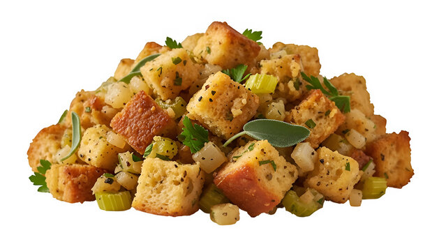 Turkey stuffing, isolated on white or transparent background. PNG