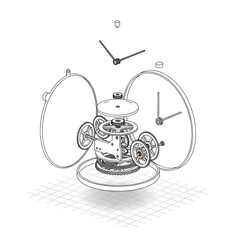 Intricate clockwork mechanism