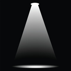 Bright spotlight shining on dark background beam © MDSHAKAWAT