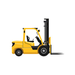 Naklejka premium Minimalist Illustration of a Yellow Forklift with Black Details in a Clean Style