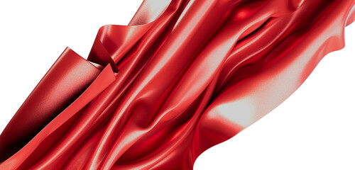 Stunning abstract image of a red silk fabric with beautiful folds and highlights, perfect for...