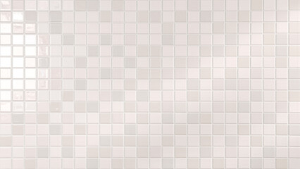清潔感のある白い正方形のモザイクタイルのテクスチャ背景