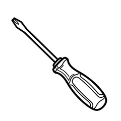 Fototapeta premium Simple Hand Tool - A Detailed Black and White Screwdriver.